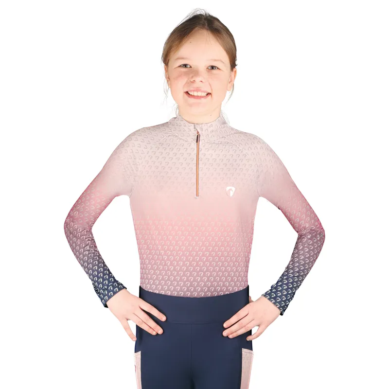 Hy Equestrian Elevate Mizs Ombre Base Layer - Navy/Rose