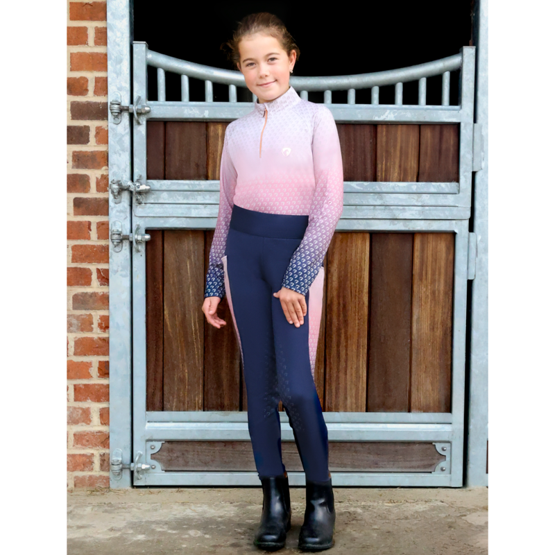 Hy Equestrian Elevate Mizs Riding Tights - Navy-3