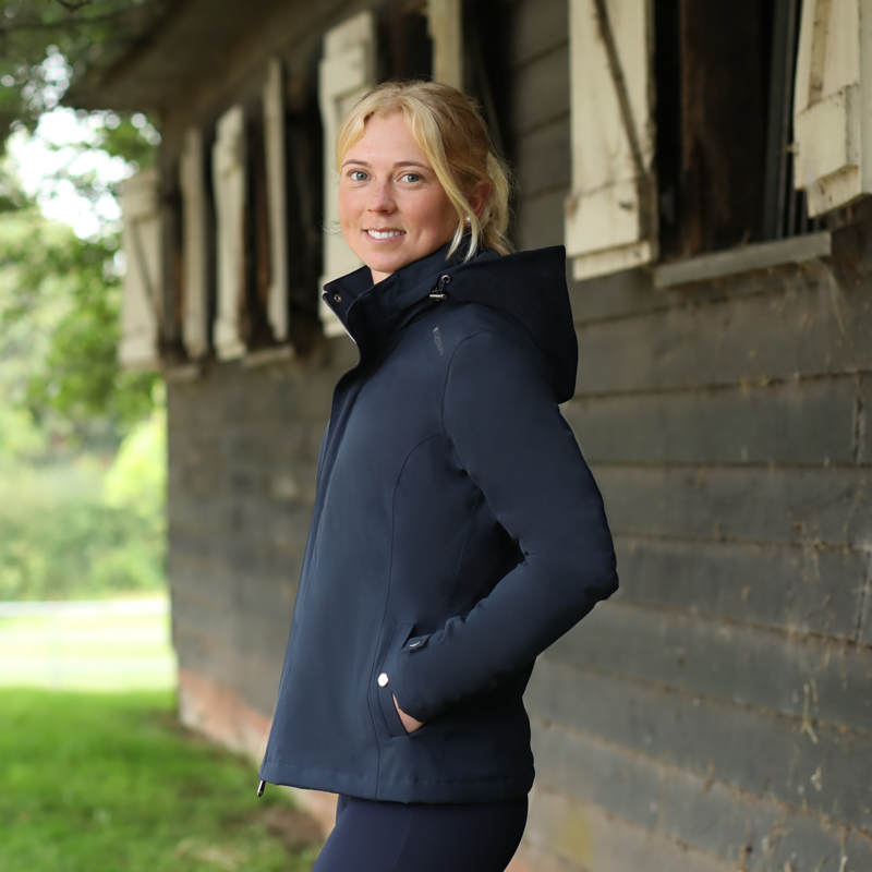 Hy Equestrian Ladies Elevate Waterproof Jacket - Navy-6