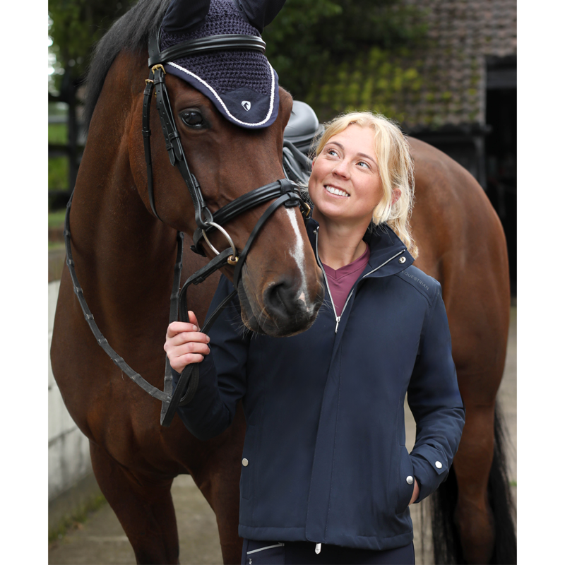 Hy Equestrian Ladies Elevate Waterproof Jacket - Navy-5
