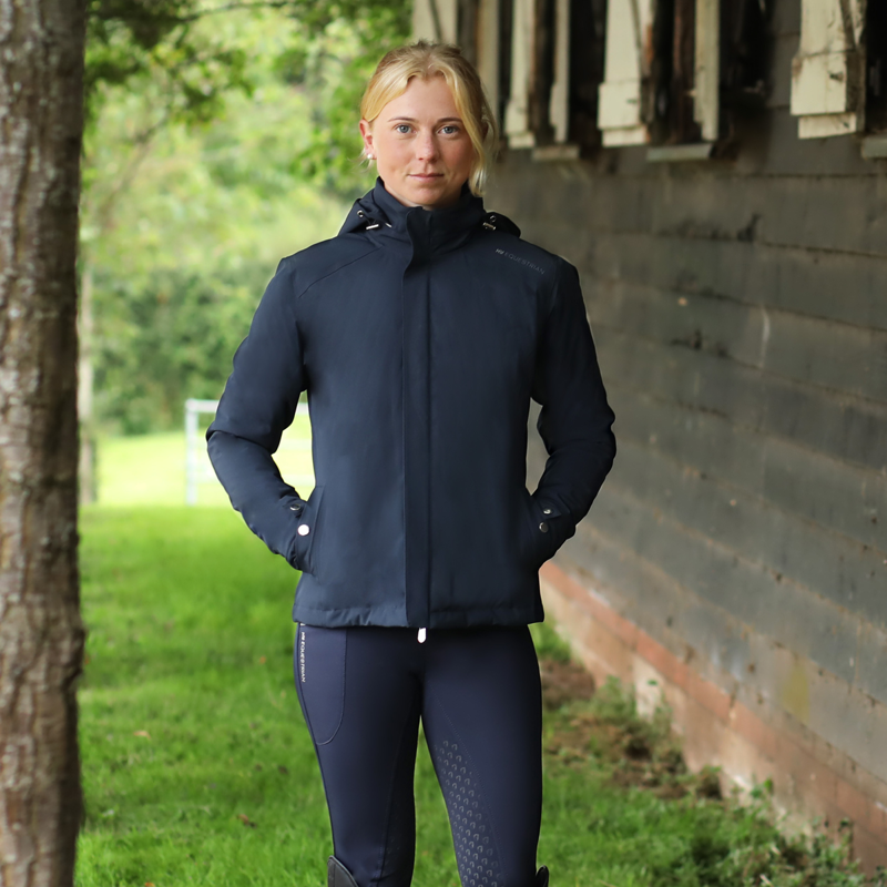 Hy Equestrian Ladies Elevate Waterproof Jacket - Navy-3