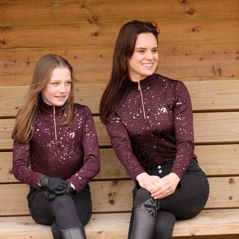Hy Equestrian Enchanted Collection Base Layer - Plum/Rose Gold-3