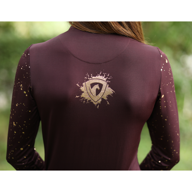 Hy Equestrian Enchanted Collection Base Layer - Plum/Rose Gold-5