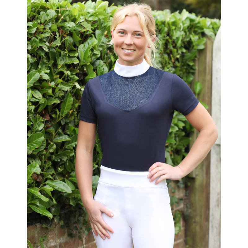 Hy Equestrian Ladies Lettie Show Shirt - Navy-2