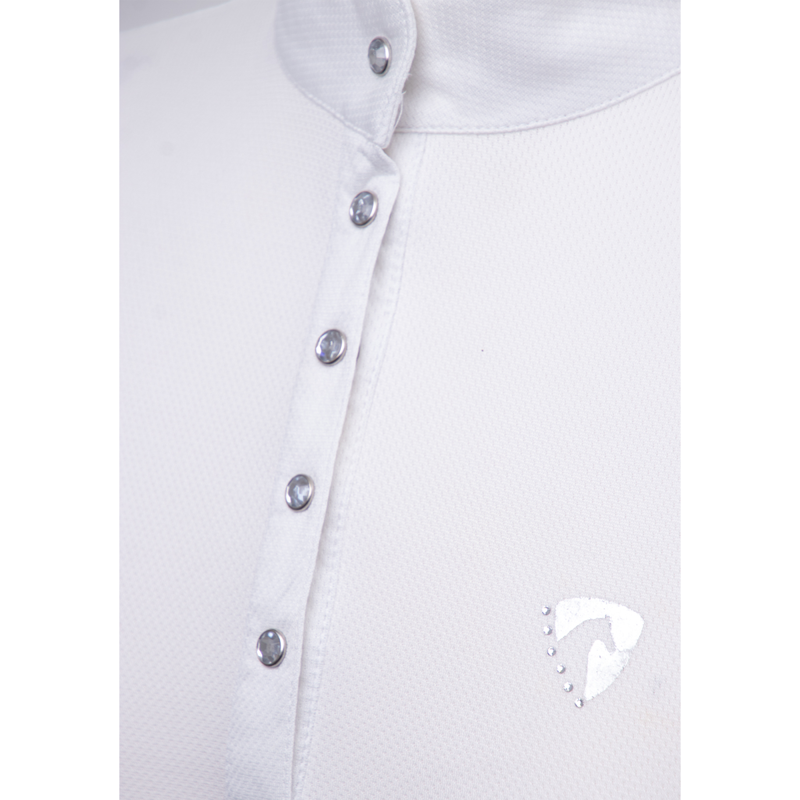 Hy Equestrian Ladies Sophia Sleeveless Show Shirt - White Pearl-2