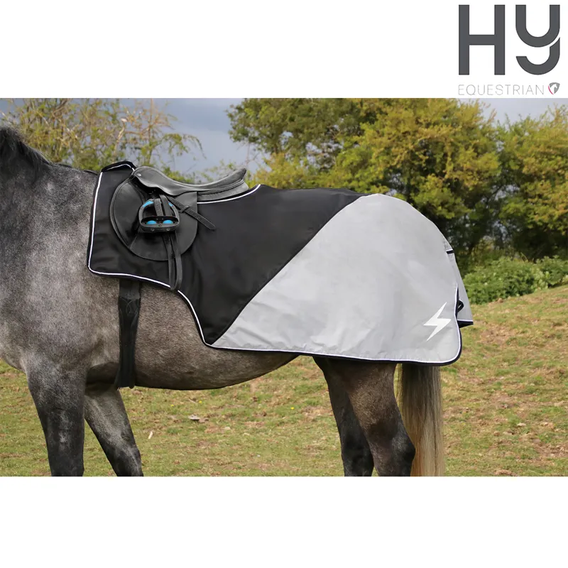Silva Flash Waterproof Exercise Sheet By Hy Equestrian - Black/Reflective Silver