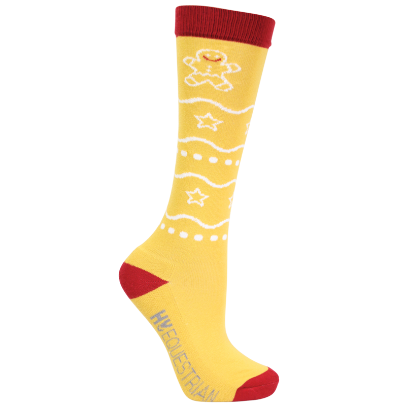 Hy Equestrian Gingerbread Man Mizs Socks 3 Pack - UK C12-4 - Euro 30-37-1