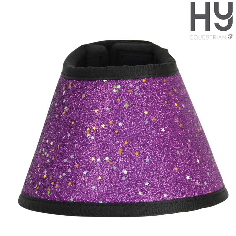 Hy Equestrian Dazzle Over Reach Boots - Purple Sparkle-1