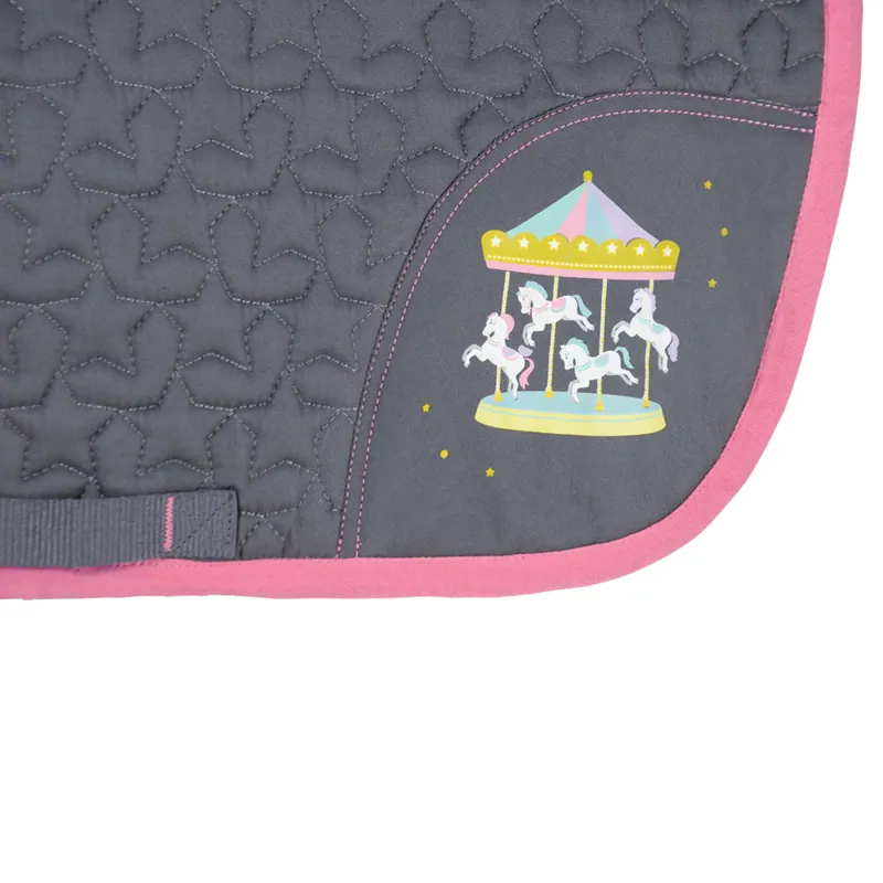  Little Rider Merry Go Round Saddle Pad - Grey/Pink-1