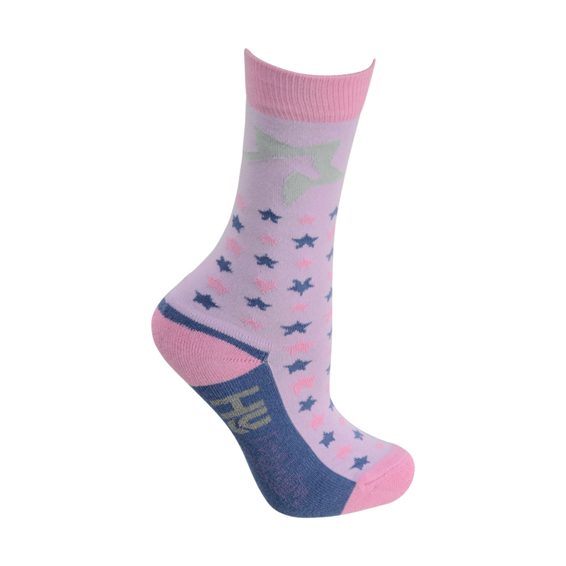 Hy Equestrian Zeddy Socks - Pack of 3 - Lavender/Blush Pink-1