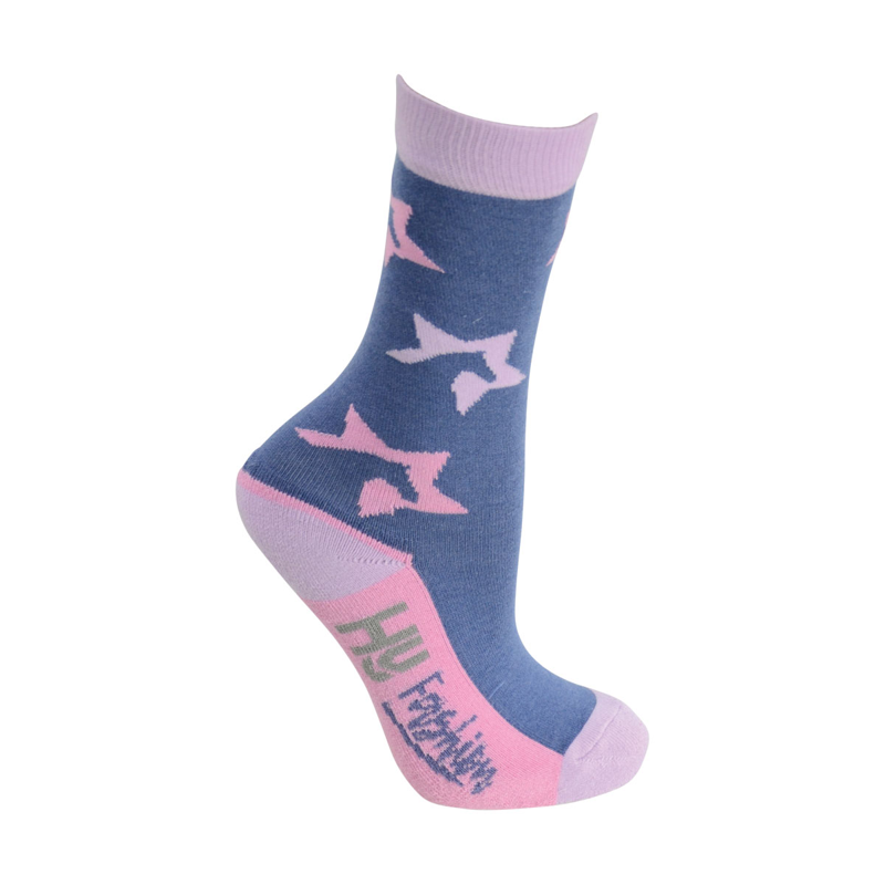 Hy Equestrian Zeddy Socks - Pack of 3 - Lavender/Blush Pink-3