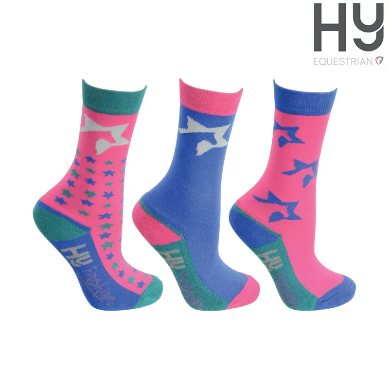 HyPERFORMANCE Zeddy Mizs Jodhpurs - Flamingo Pink/Cobalt Blue/Turquoise