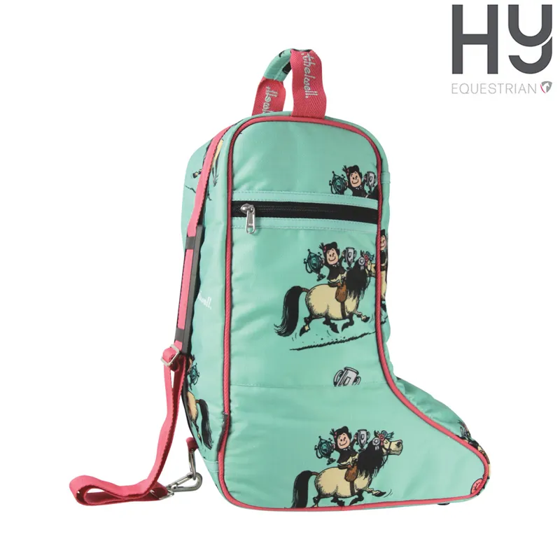 Hy Equestrian Thelwell Collection Trophy Jodhpur Boot Bag - Mint/Pink