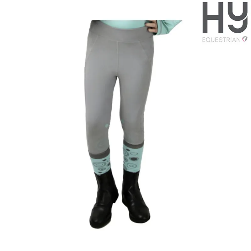 Hy Equestrian DynaMizs Ecliptic Riding Tights - Mint/Grey
