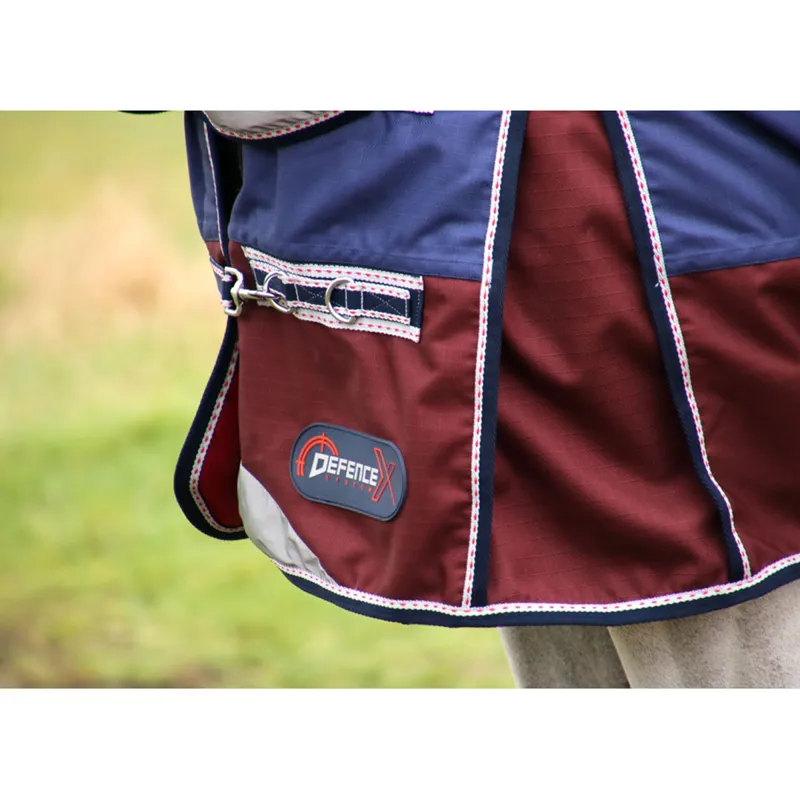 Hy DefenceX System 2 In 1 100g Turnout Rug + 300g Liner - Navy/Damson Red-2