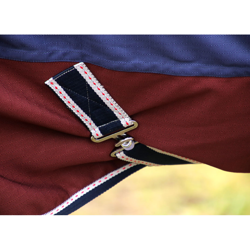 Hy DefenceX System 2 In 1 100g Turnout Rug + 300g Liner - Navy/Damson Red-5