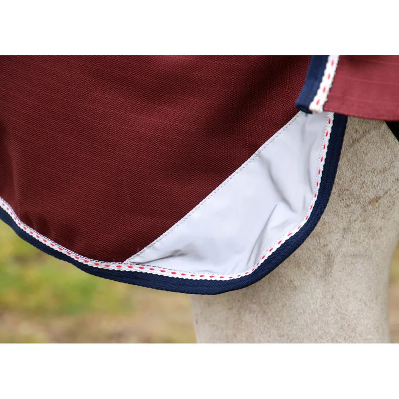 Hy DefenceX System 2 In 1 100g Turnout Rug + 300g Liner - Navy/Damson Red-4