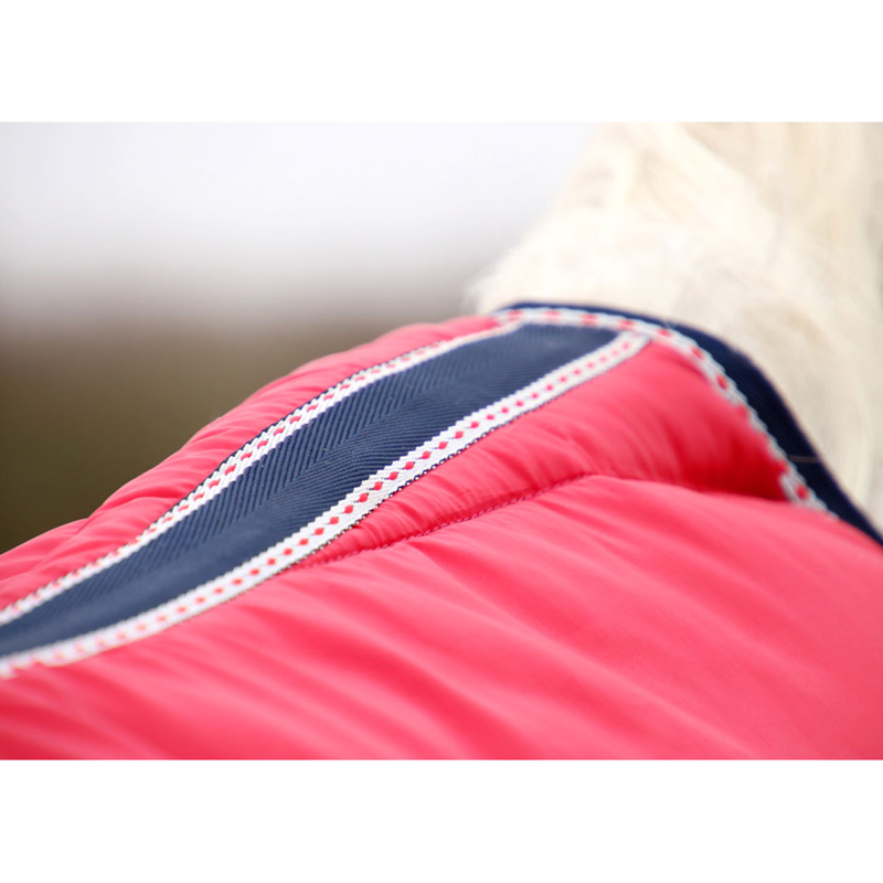 Hy DefenceX System 2 In 1 100g Turnout Rug + 300g Liner - Navy/Damson Red-3