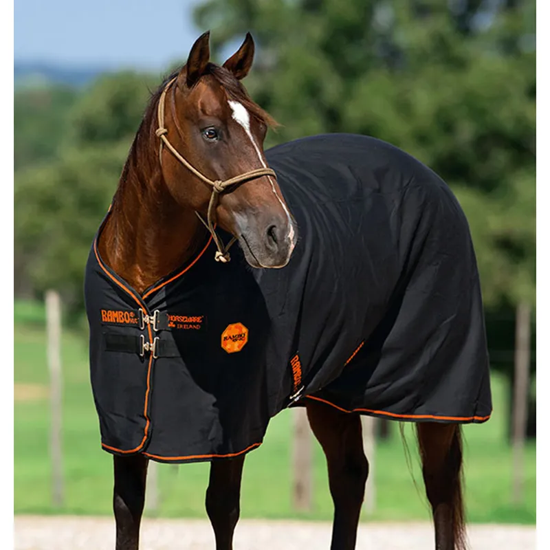 Horseware Rambo Ionic Cotton Sheet - Black/Black/Orange 