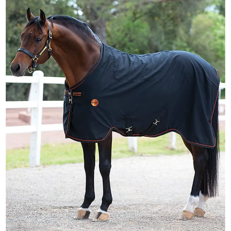 Horseware Rambo Ionic Stable Sheet - Black/Black/Orange