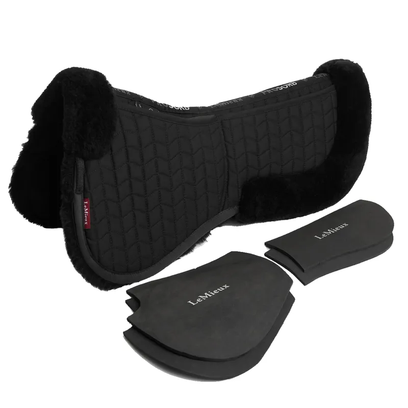 LeMieux Merino+ ProSorb 2 Pocket Half Pad - Black/Black