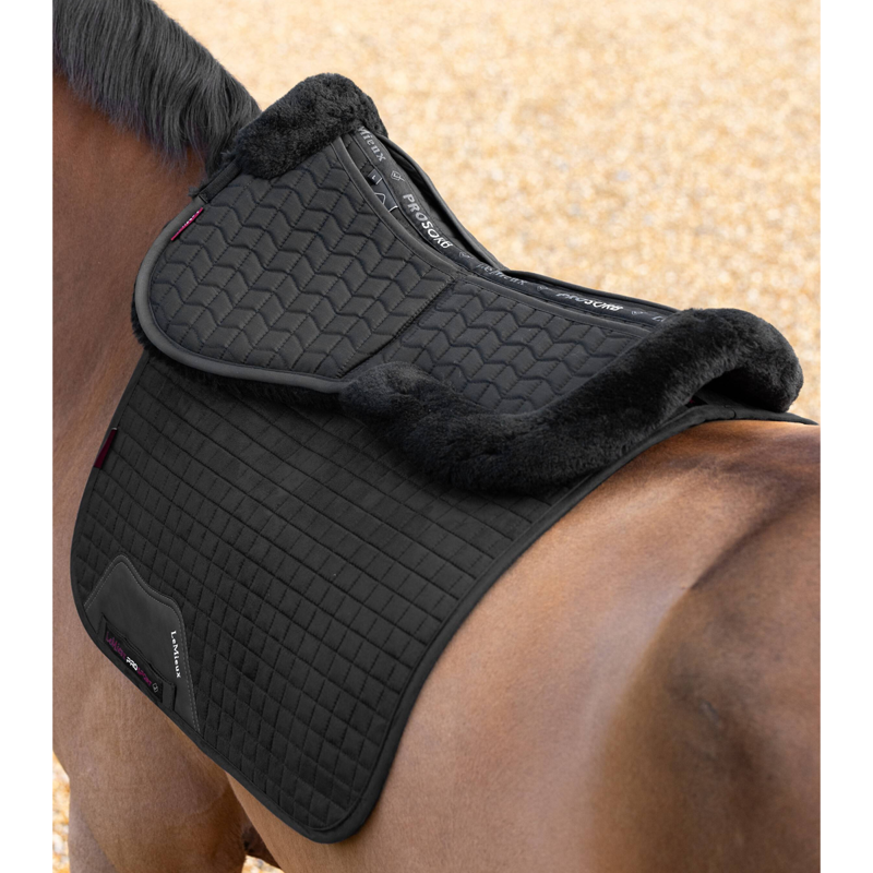 LeMieux Merino+ ProSorb 2 Pocket Half Pad - Black/Black-2