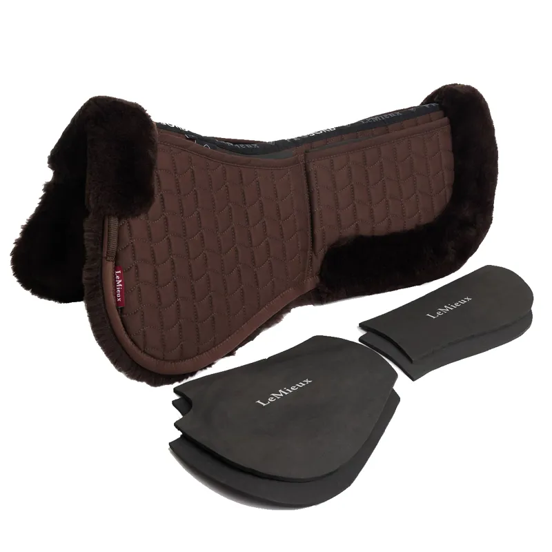 LeMieux Merino+ ProSorb 2 Pocket Half Pad - Brown/Brown