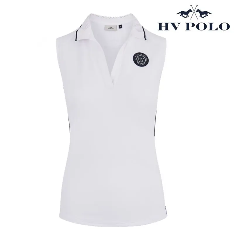 HV Polo Janice Sleeveless Polo Shirt - White