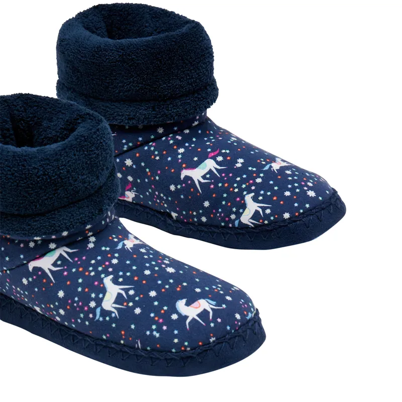 Joules Jungen Hausschuh Padabout – Mit Kunstfellfutter, Rutschfester Sohle, Lustigem Print, Bequem