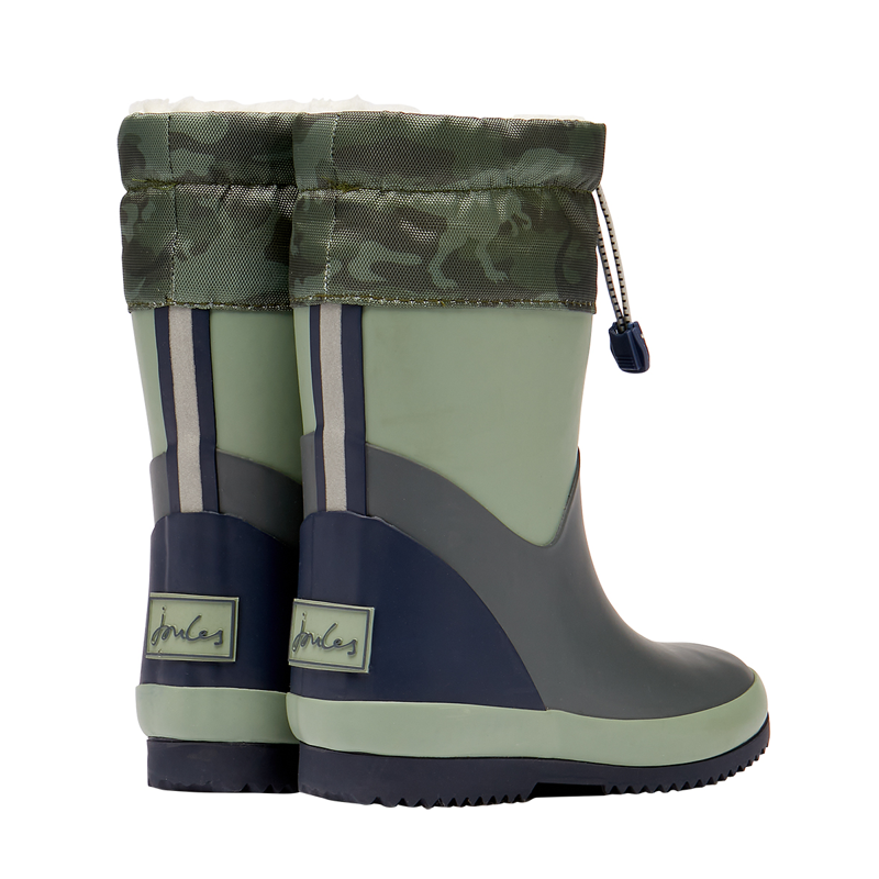 Joules Junior Warm Welly With Toggle Fastening - Khaki-1