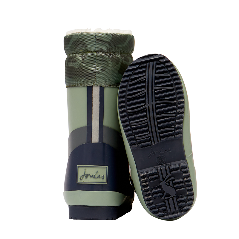 Joules Junior Warm Welly With Toggle Fastening - Khaki-2