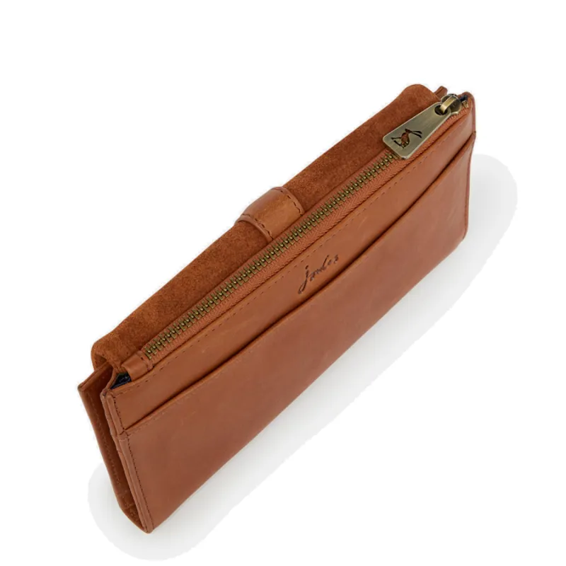 Joules Aycliffe Suede Large Foldover Purse - Tan-1