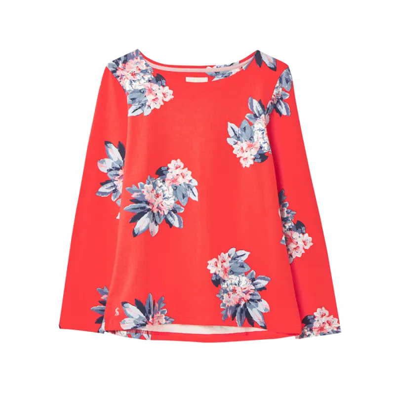 Joules Harbour Print Jersey Top - Floral Red
