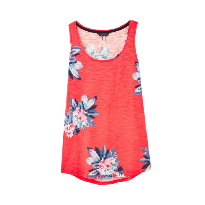 Joules Bo Print Jersey Vest - Floral Red