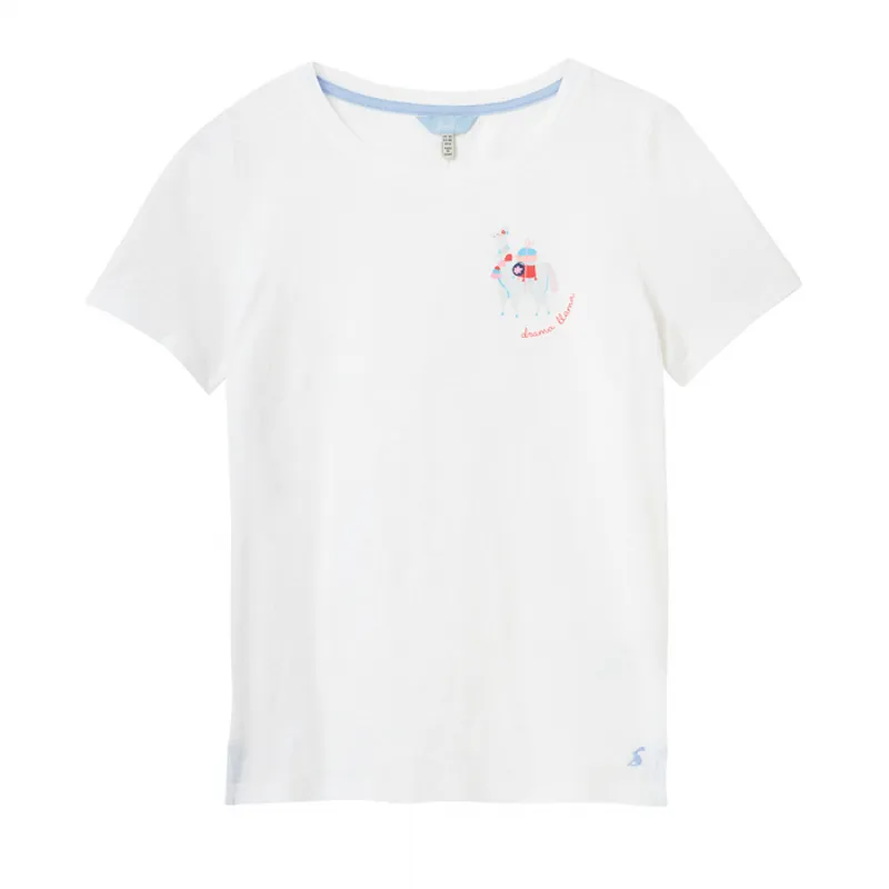 Joules Carley Classic Crew T-Shirt - Llama White