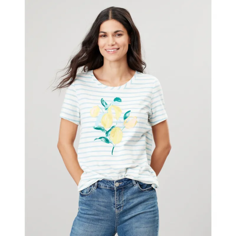 Joules Carley Classic Crew T-Shirt - Lemon Tree Stripe