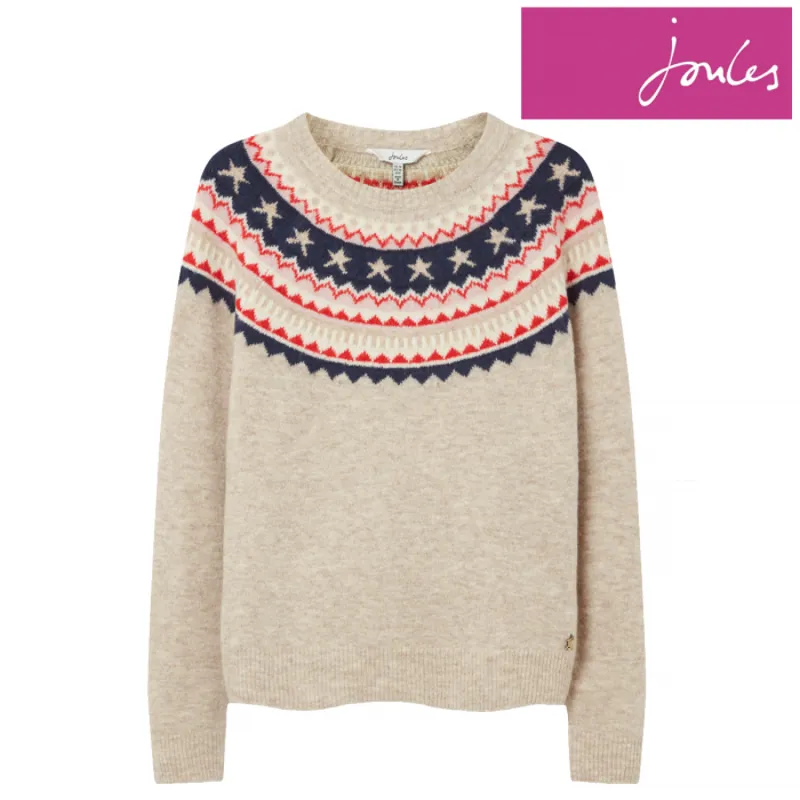 Joules Janelle Knitted Fairisle Jumper - Oat Multi-2