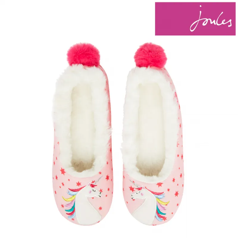 Joules Junior Dreama Character Slippers - Pink Unicorn-1