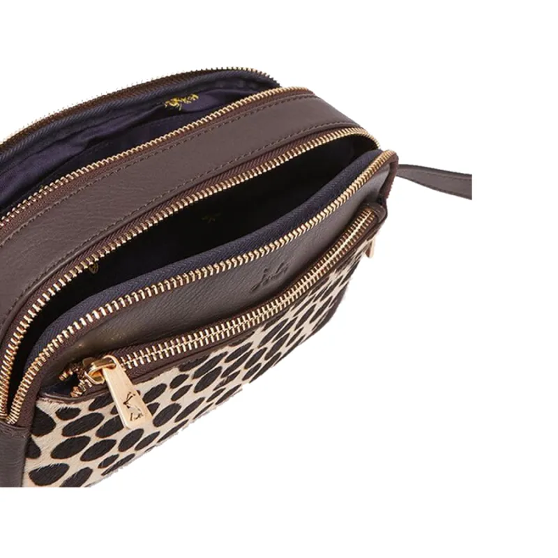 Joules Farley Leather Cross Body Camera Bag - Chocolate-1