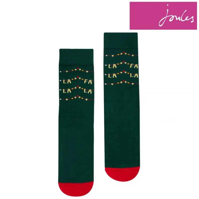 Joules Christmas Socks - Navy Fa La La