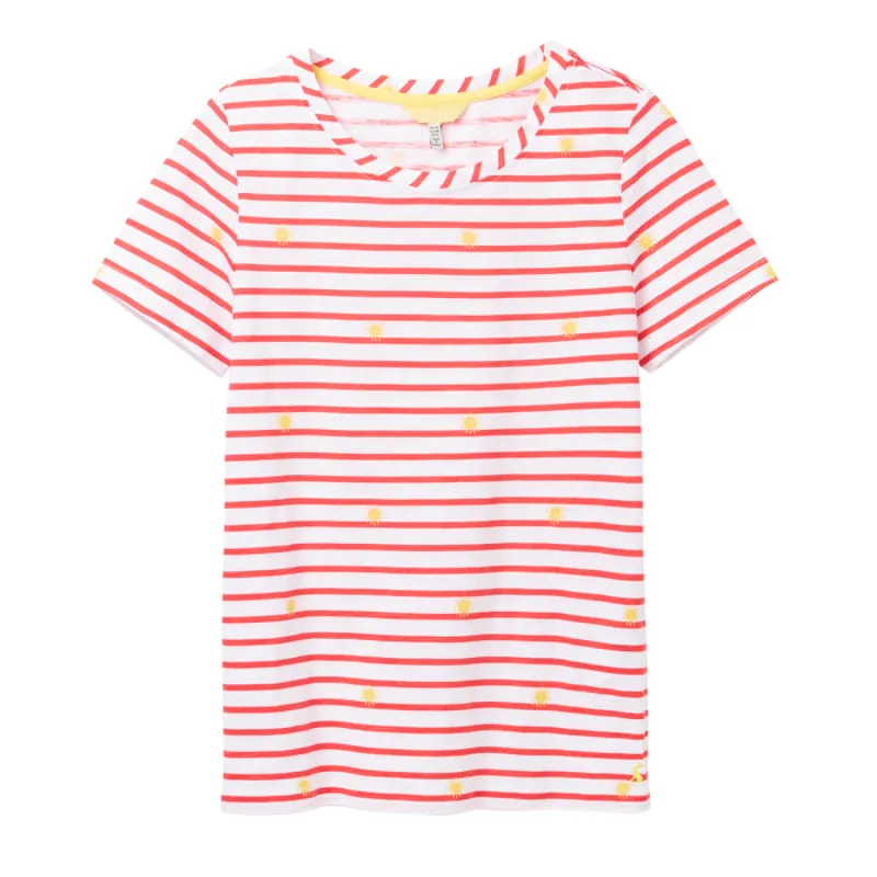 Joules Carley Print Classic T-Shirt - Sunny Stripe