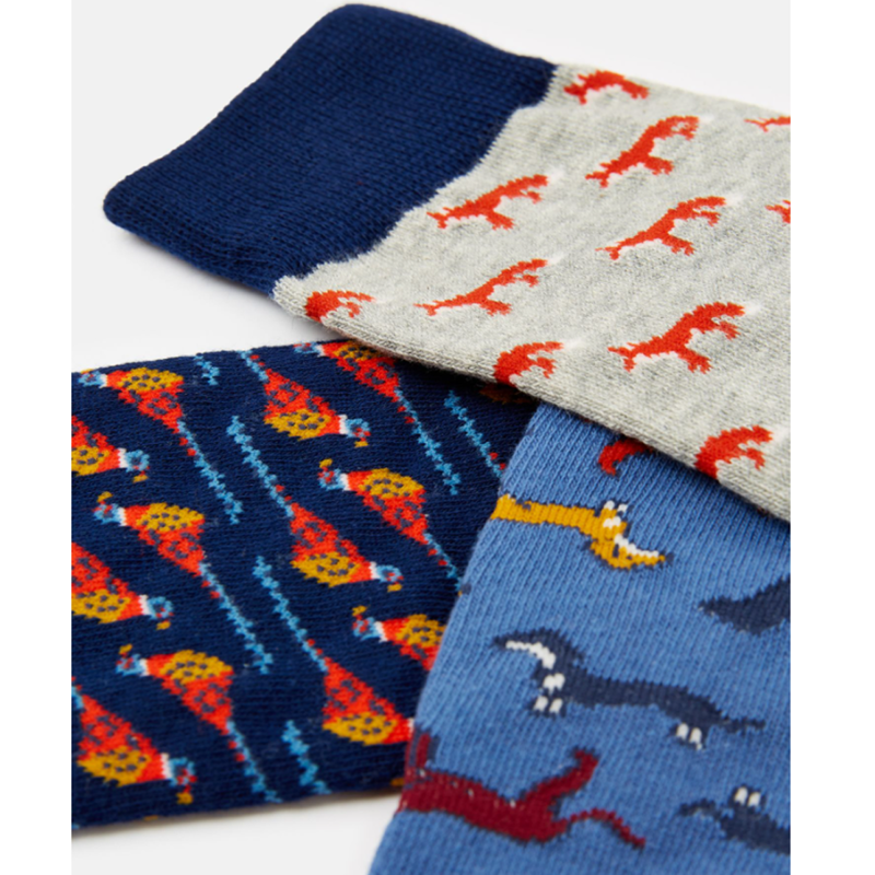 Joules Striking 3 Pk Cotton Socks - Multi Animal -1