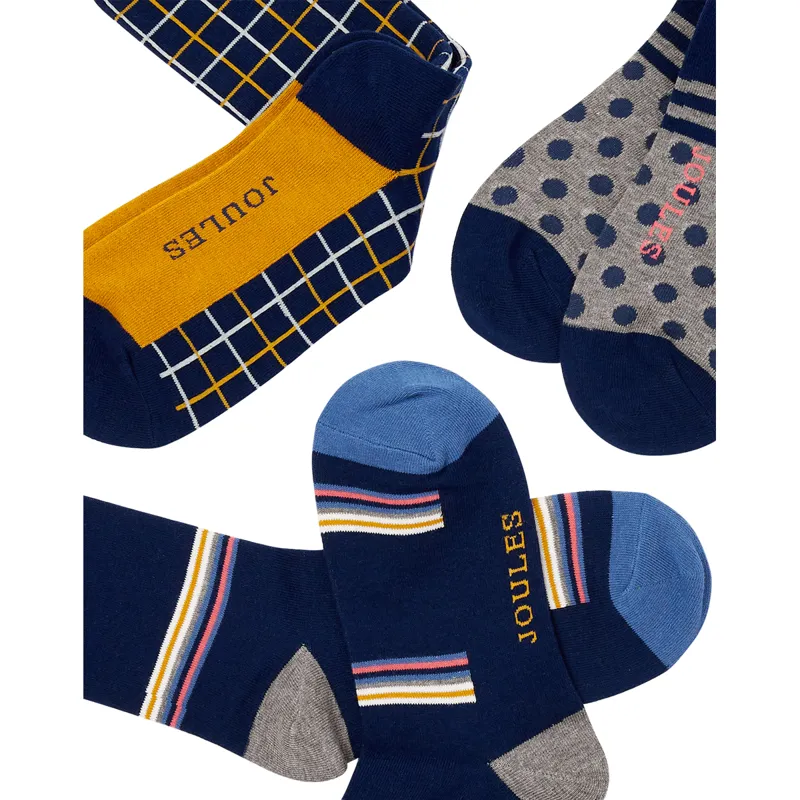 Joules Striking 3 Pk Cotton Socks - Multi Pack-1