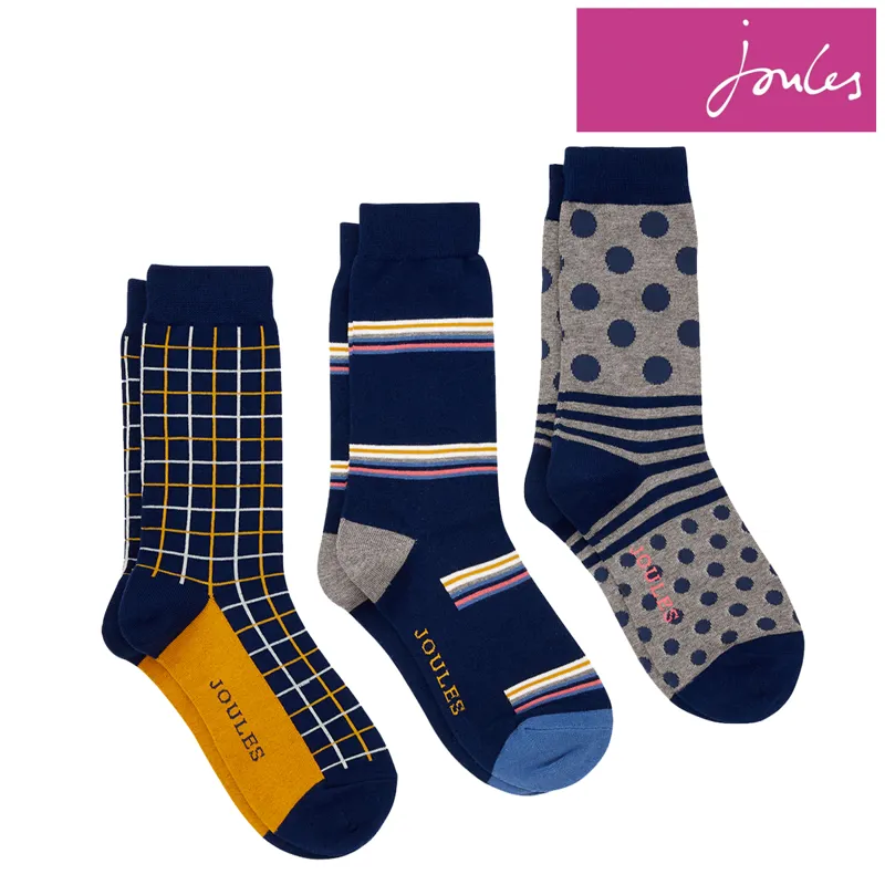 Joules Striking 3 Pk Cotton Socks - Multi Pack