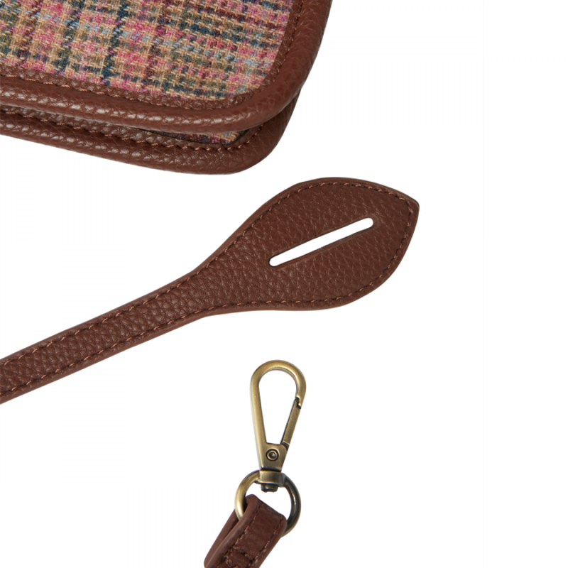 Joules Fulbrook Underarm Tweed Bag - Pink Tweed-2