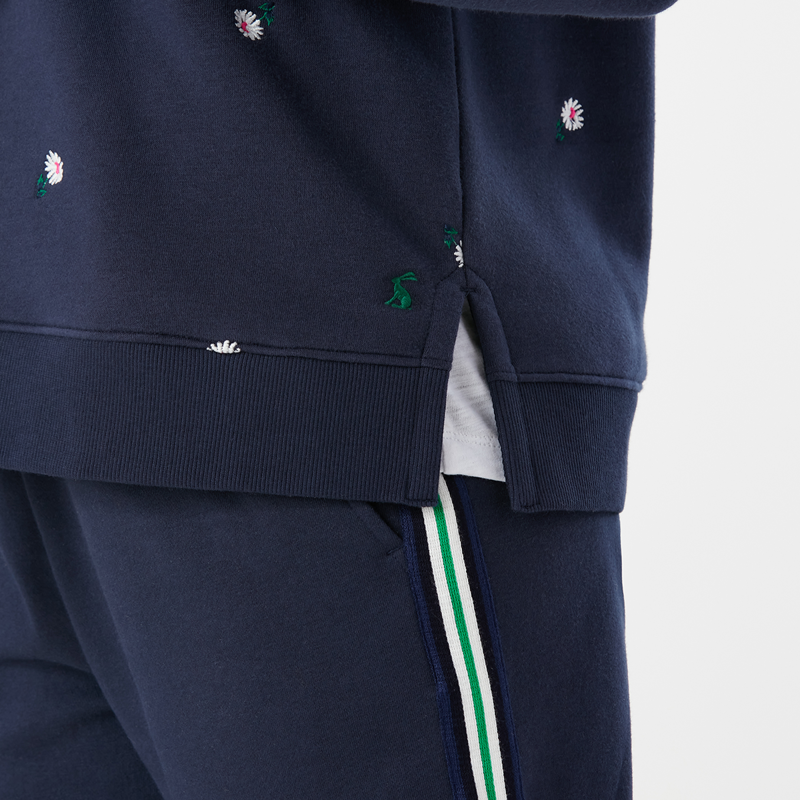 Joules Rowley Raglan Hooded Sweatshirt - Navy Ditsy-4