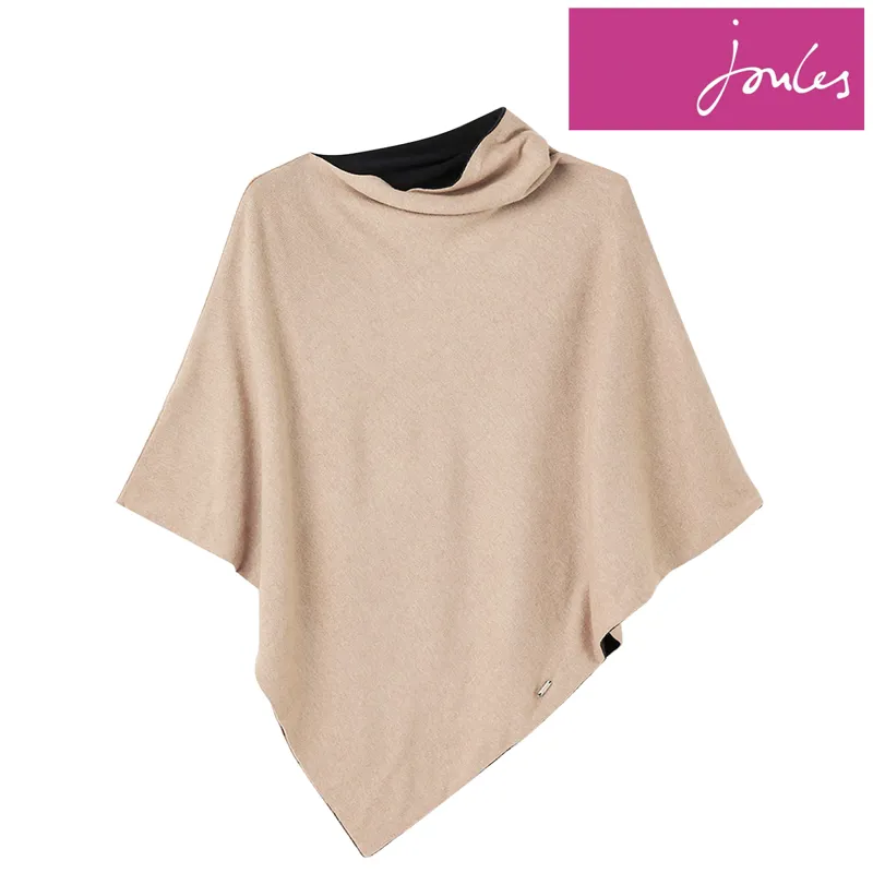 Joules Beatrice Knitted Cape - Camel Marl