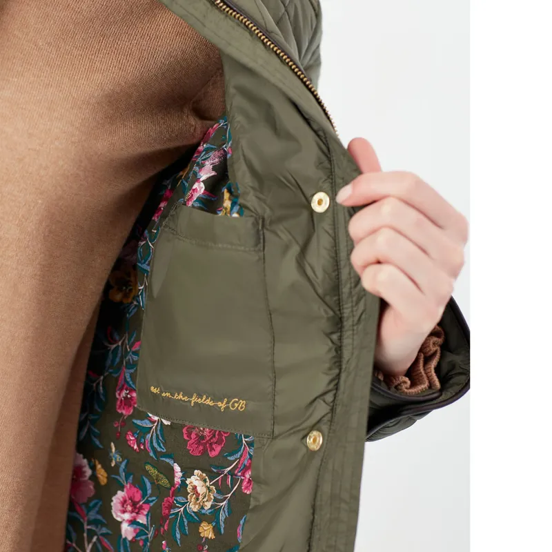 Joules Newdale Quilted Coat - Grape Leaf-2