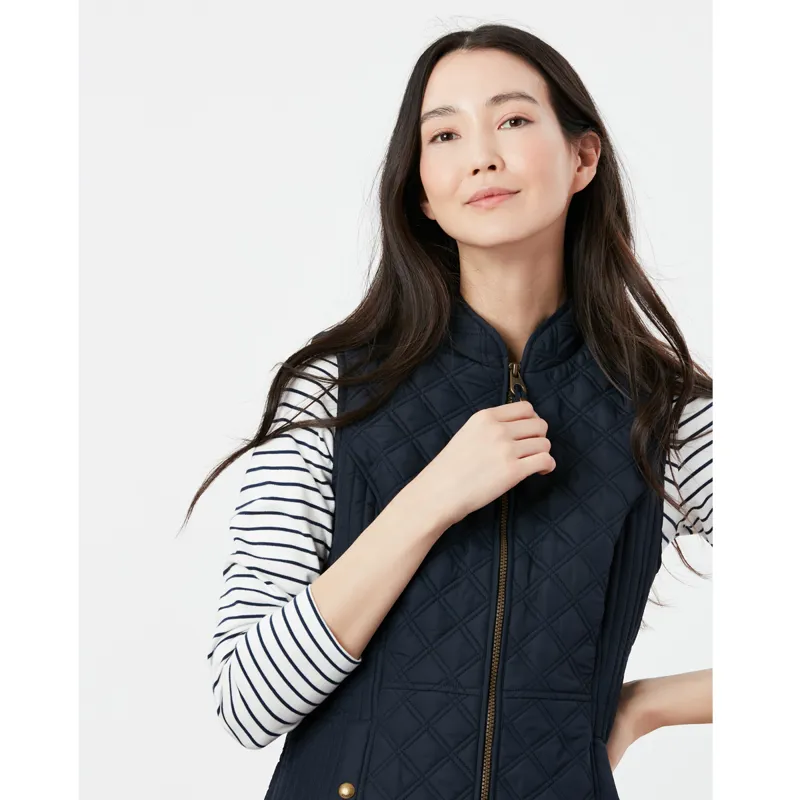 Joules Minx Diamond Quilted Gilet - Marine Navy-2