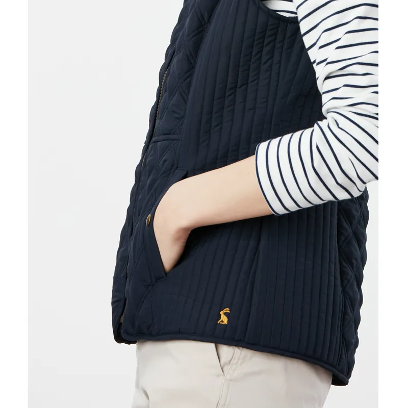 Joules Minx Diamond Quilted Gilet - Marine Navy-4
